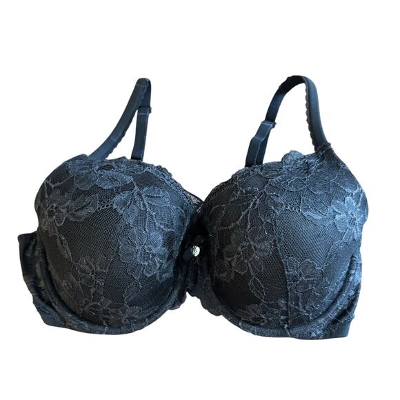 VS floral lace & mesh push up bra black Convertible Straps For Extra Support 38C - Picture 3 of 8